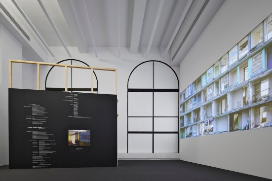 Do Ho Suh's "Robin Hood Gardens," a video of about the demolition of the London housing project