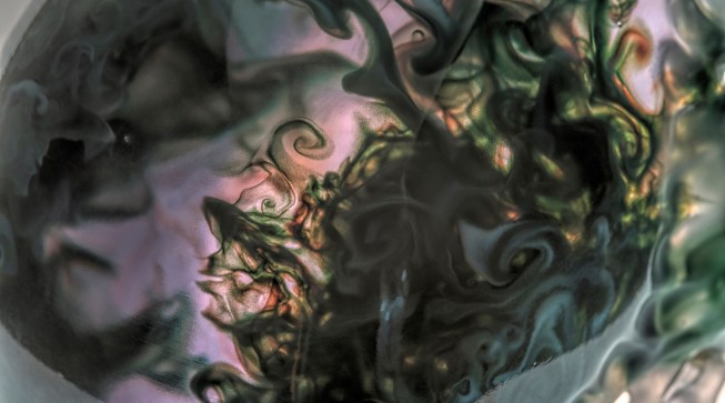 Mask 4 detail, Present series, Vespers collection. Designed by Neri Oxman and members of the Mediated Matter Group and 3D printed by Stratasys.