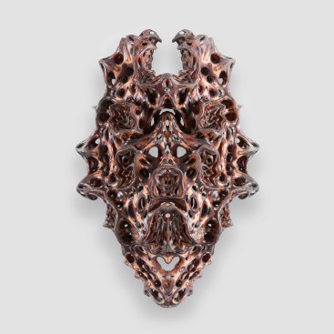 Vespers (2018).  Series 1, Mask 5, front view. Designed for the New Ancient Collection, curated and 3D printed by Stratasys.