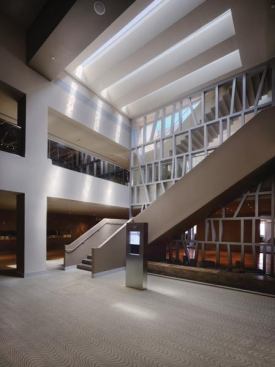 The hotel’s second floor lobby.