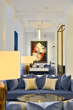 The hotel's lobby.