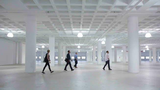 R/GA employees scoping out the space for their future workplace.