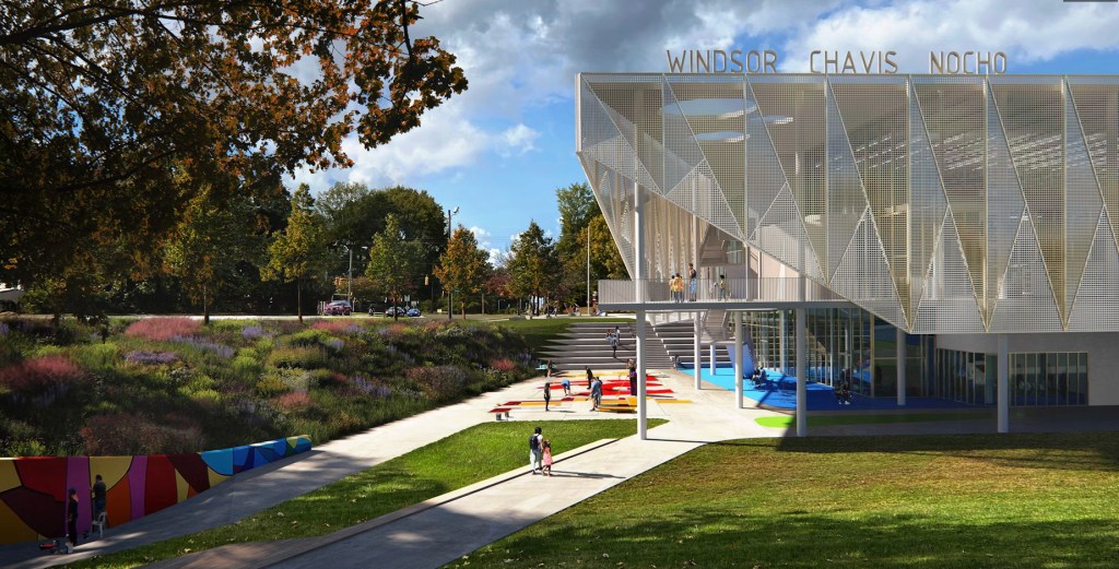 In the Unbuilt Work category, the Honor Award went to Vines Architecture, Inc. and EVOKE Studio Architecture for the Windsor Chavis Nocho Community Complex in Greensboro, NC.